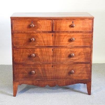 Lot 122 - A 19th century mahogany chest of drawers, on...