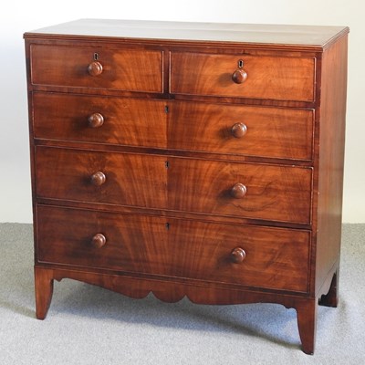 Lot 122 - A 19th century mahogany chest of drawers, on...