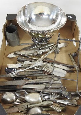Lot 159 - A silver plated punch bowl, together with a...