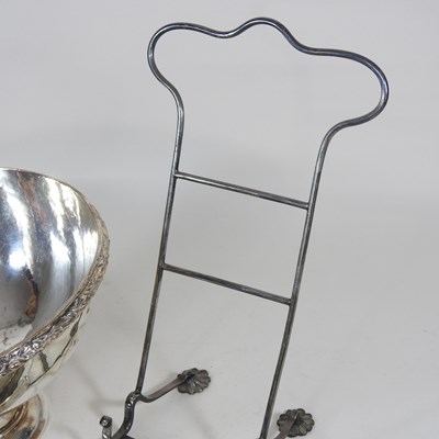 Lot 159 - A silver plated punch bowl, together with a...
