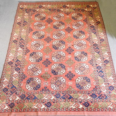 Lot 260 - A Persian Bokhara woollen carpet, with all...