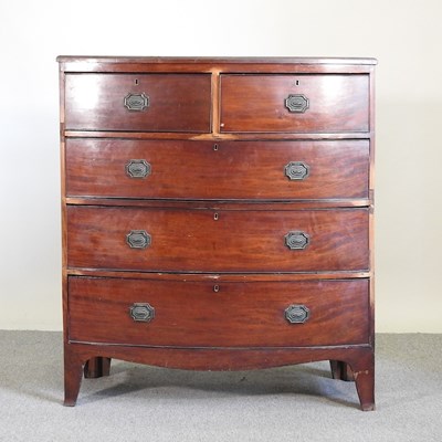 Lot 509 - A 19th century mahogany bow front chest of...