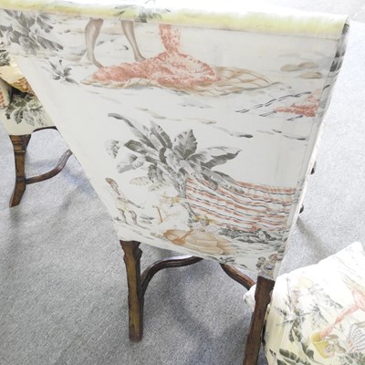 Lot 143 - A pair of continental upholstered chairs, on...