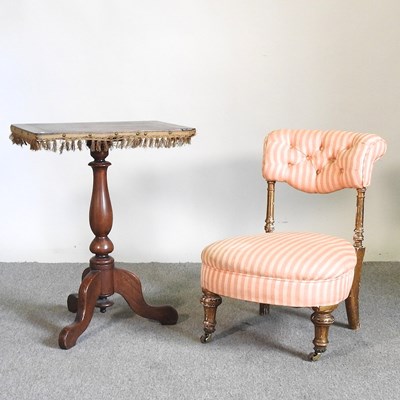 Lot 168 - A 19th century pink upholstered side chair,...