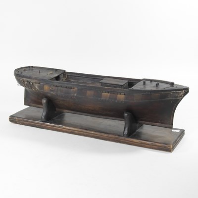 Lot 374 - A wooden scale model of a 19th century ship's...