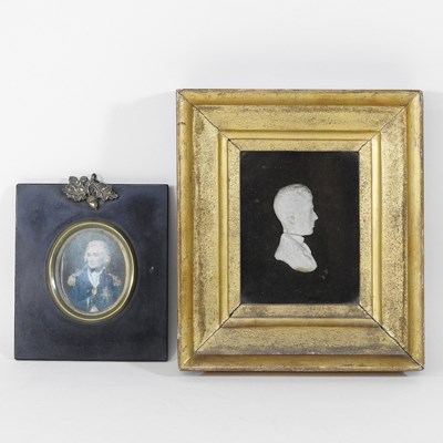 Lot 20 - English School, 19th century, a miniature head...