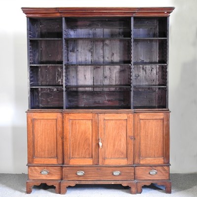 Lot 496 - A 19th century mahogany breakfront library...