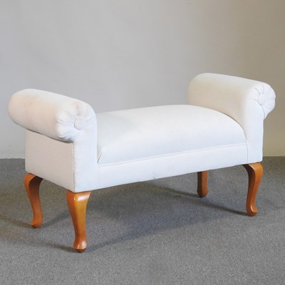 Lot 179 - A modern cream upholstered window seat, on...