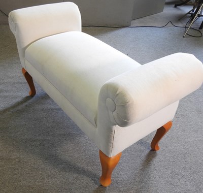 Lot 179 - A modern cream upholstered window seat, on...