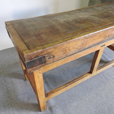 Lot 175 - A large antique butcher's block, on a pine...