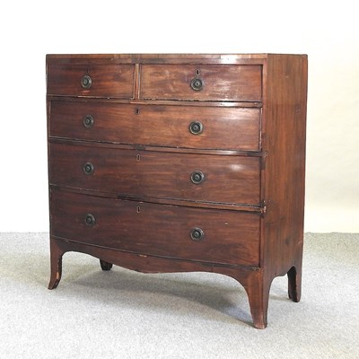 Lot 681 - A 19th century mahogany bow front chest