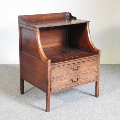 Lot 385 - A George III mahogany night stand, on square legs