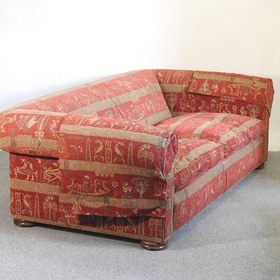 Lot 465 - A large Duresta red upholstered chesterfield sofa