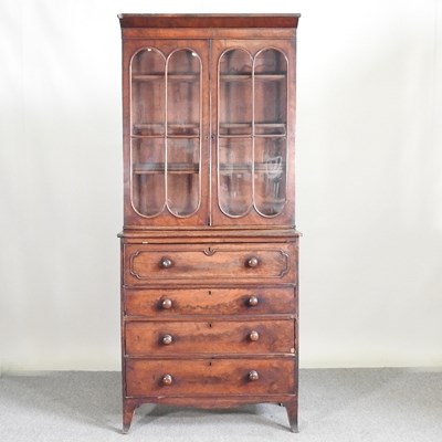 Lot 326 - A 19th century mahogany secretaire bookcase,...