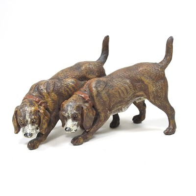 Lot 18 - A 19th century painted metal model of two...