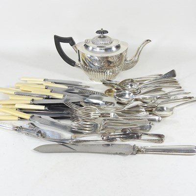 Lot 232 - A collection of silver plate and cutlery