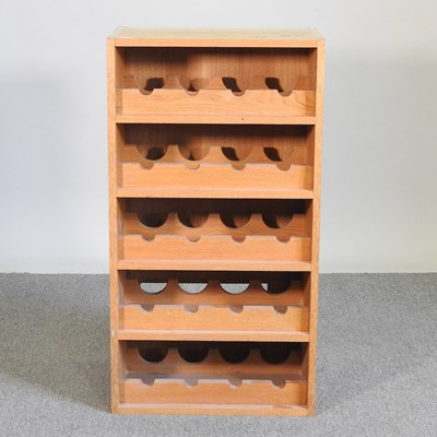 Lot 25 - A modern five tier hardwood wine rack