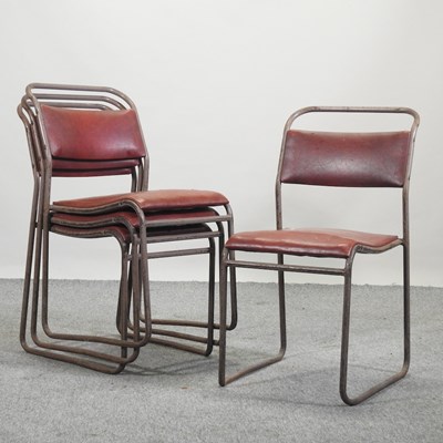 Lot 96 - A set of four mid 20th century stacking chairs