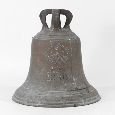 Lot 76 - A bronze bell, inscribed AM and dated 1940, no...