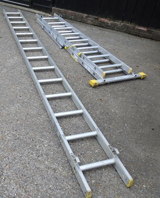 Lot 176 - An aluminium ladder, 400cm high, together with...