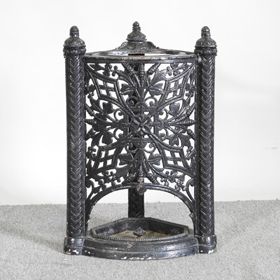 Lot 51 - A Victorian black painted cast iron corner...