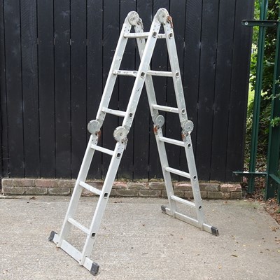 Lot 294 - An aluminium step ladder, 172cm high