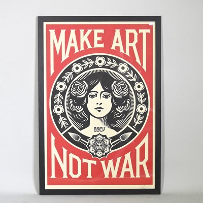 Lot 391 - Shepard Fairy, b1970, Make Art Not War, print,...