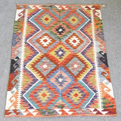 Lot 498 - A kelim rug, with all over diamond pattern,...