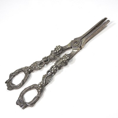 Lot 61 - A pair of 19th century silver grape scissors,...