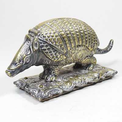 Lot 37 - A 19th century brass novelty inkwell, in the...