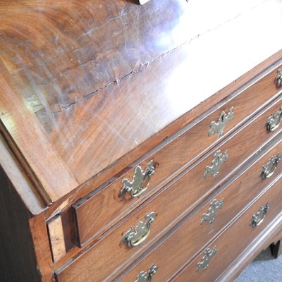 Lot 168 - A George III mahogany bureau, with a fitted...