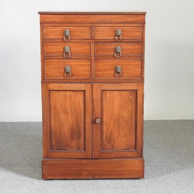 Lot 600 - A George III mahogany enclosed washstand, with...