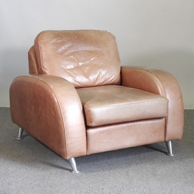 Lot 50 - An Art Deco style tan leather upholstered...