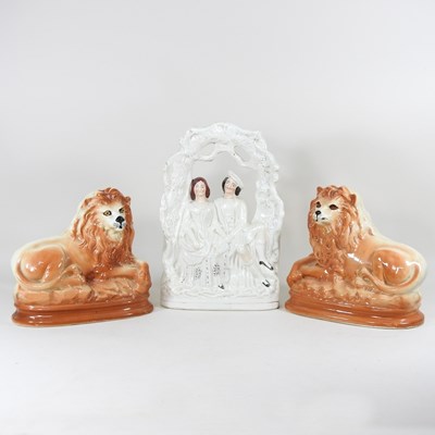 Lot 62 - A pair of early 20th century Staffordshire...