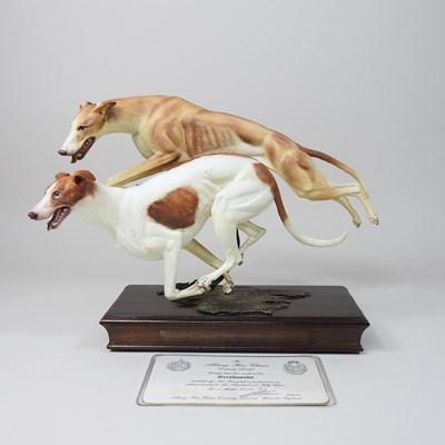 Lot 114 - An Albany Fine China limited edition figure group of two greyhounds