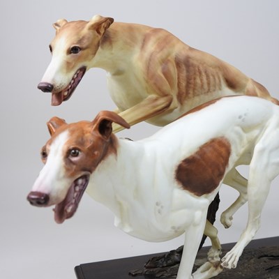 Lot 114 - An Albany Fine China limited edition figure group of two greyhounds