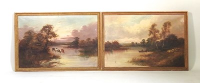 Lot 542 - F Hall, early 20th century, river landscape...