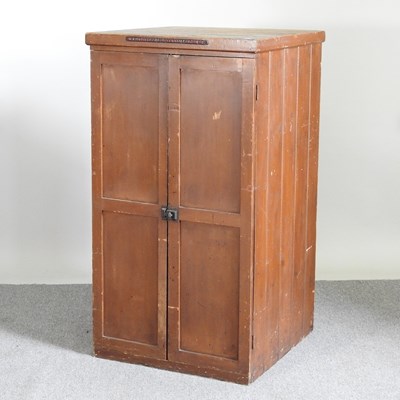 Lot 277 - An early 20th century pine printer's cabinet,...