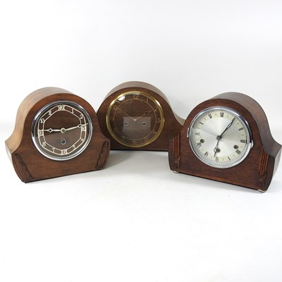 Lot 422 - An early 20th century mantel clock, together...