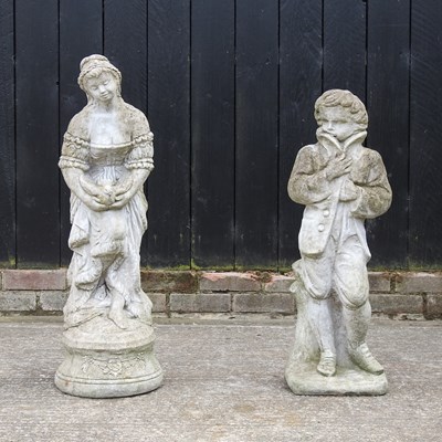 Lot 329 - A reconstituted stone garden statue of a lady