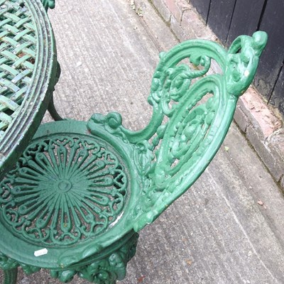 Lot 104 - A painted metal circular garden table, 98cm...