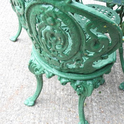 Lot 104 - A painted metal circular garden table, 98cm...