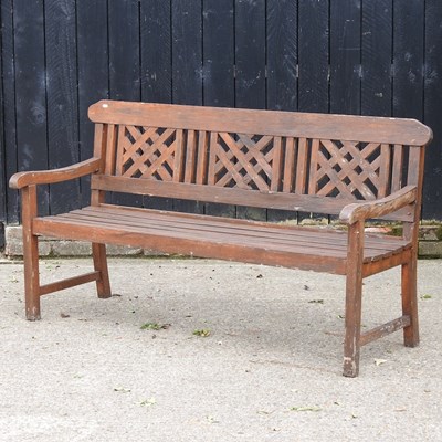 Lot 413 - A slatted wooden garden bench, 156cm wide