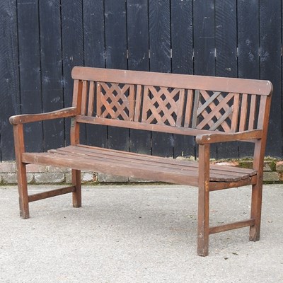 Lot 426 - A slatted wooden garden bench, 153cm wide