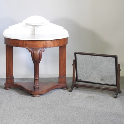 Lot 589 - A Victorian mahogany marble top washstand,...