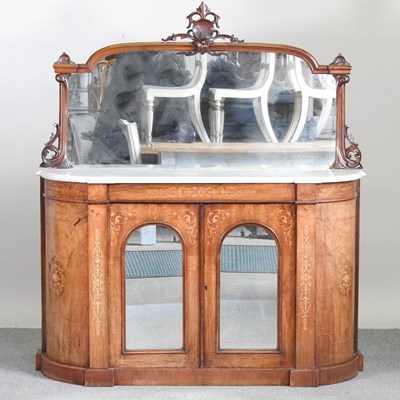 Lot 140 - A Victorian marquetry credenza, with a marble...