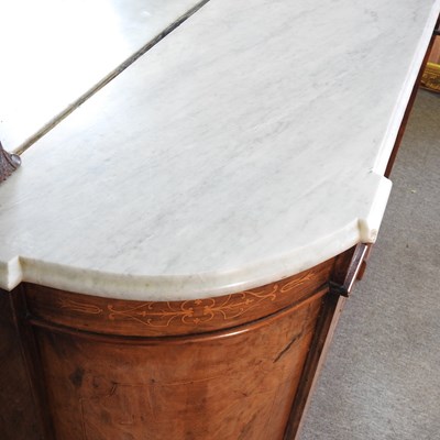 Lot 140 - A Victorian marquetry credenza, with a marble...