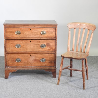 Lot 599 - A 19th century mahogany chest, together with a...