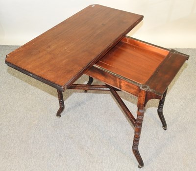 Lot 688 - An Edwardian folding card table, on turned legs