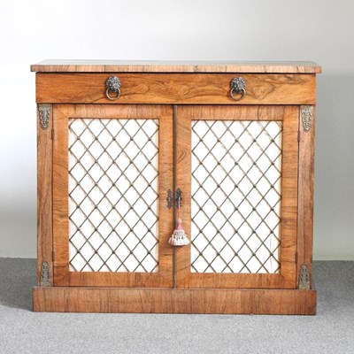 Lot 611 - A 19th century rosewood chiffonier, enclosed...